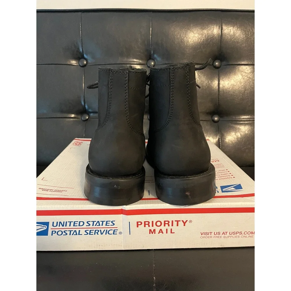Thursday Boot Co Captain Matte Black Leather Lace Up Cap Toe